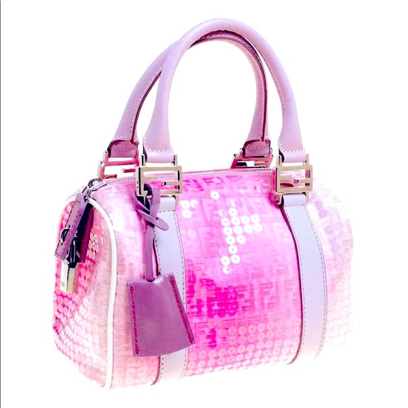 Fendi Limited Edition Vintage 1997 Pink Zucchino Sequins Mini Forever Bag - Picture 10 of 15